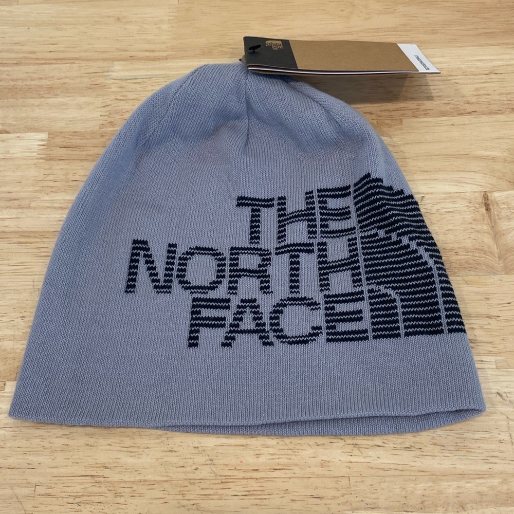 THE NORTH FACE Reversible Highline Beanie Hat Cap OS Light Grey NWT perfect